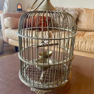Charming Vintage Brass Birdcage Decor